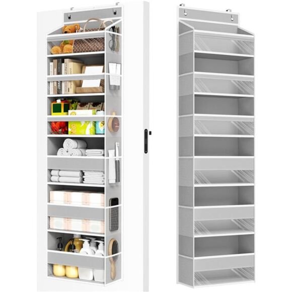 Over The Door Organizer Hanging Storage 6 Shelf Clear Pockets Closet Bathroom - Picture 1 of 7